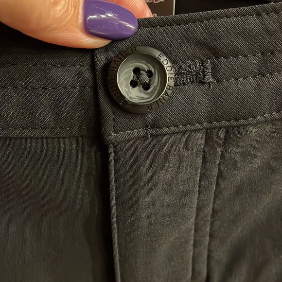 EDDIE BAUER women’s rainier Capri black / pockets wicking stretch size 4 - Picture 5 of 13